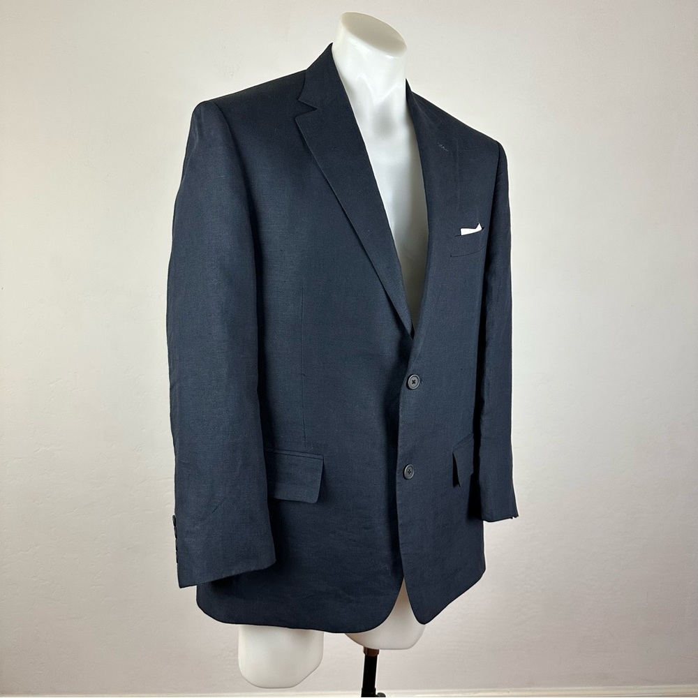 Solbiati 100% Linen Men's Classic Navy Blazer - Picture 5 of 9